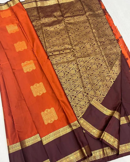 Kanchipuram Luxe Silk Saree | Butta Combo Bridal & Festive Saree - Rosepetals Luxe