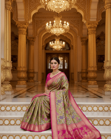 Kanchipuram Luxe Silk Saree — Elegance Weave Collection | Rosepetals Luxe - Rosepetals Luxe