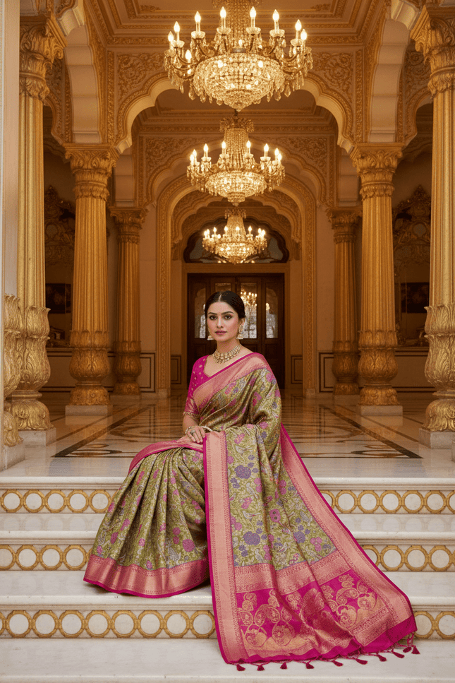 Kanchipuram Luxe Silk Saree — Elegance Weave Collection | Rosepetals Luxe - Rosepetals Luxe