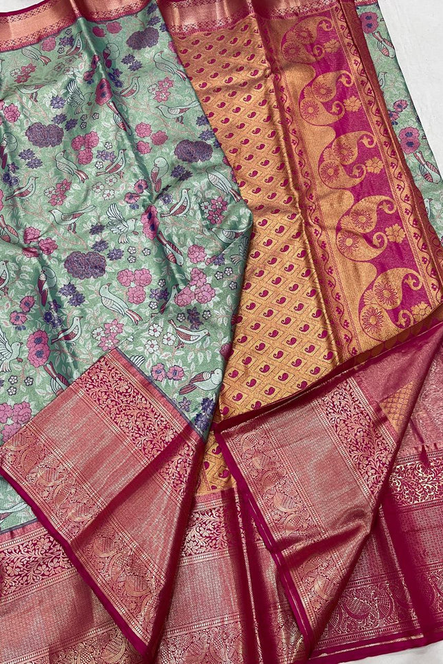 Kanchipuram Luxe Silk Saree — Elegance Weave Collection | Rosepetals Luxe - Rosepetals Luxe