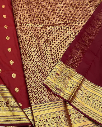 Kanchipuram Luxe Silk Saree | Embossed Butta Collection - Rosepetals Luxe