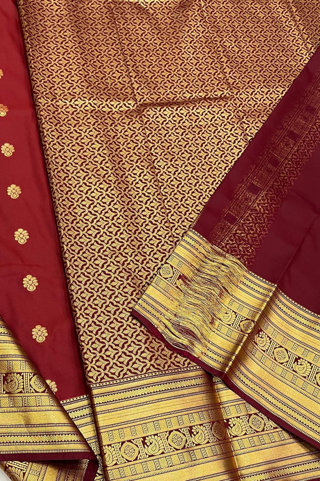 Kanchipuram Luxe Silk Saree | Embossed Butta Collection - Rosepetals Luxe
