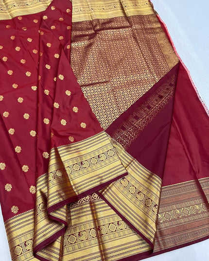 Kanchipuram Luxe Silk Saree | Embossed Butta Collection - Rosepetals Luxe