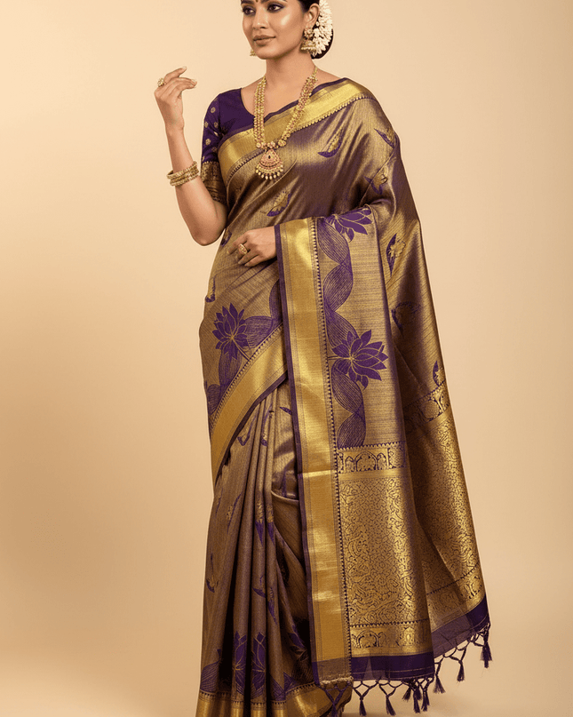 Kanchipuram Luxe Silk Saree | Fancy Soft Silk Festive Collection - Rosepetals Luxe