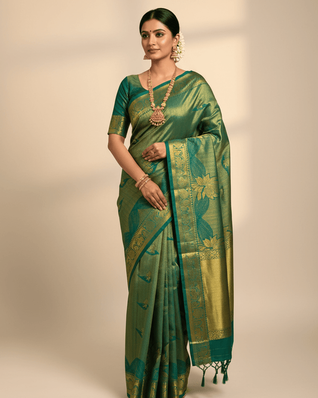 Kanchipuram Luxe Silk Saree | Fancy Soft Silk Festive Collection - Rosepetals Luxe