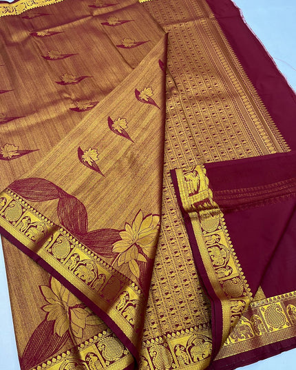 Kanchipuram Luxe Silk Saree | Fancy Soft Silk Festive Collection - Rosepetals Luxe