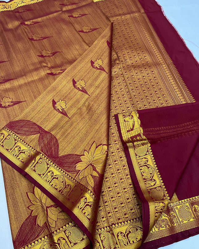Kanchipuram Luxe Silk Saree | Fancy Soft Silk Festive Collection - Rosepetals Luxe
