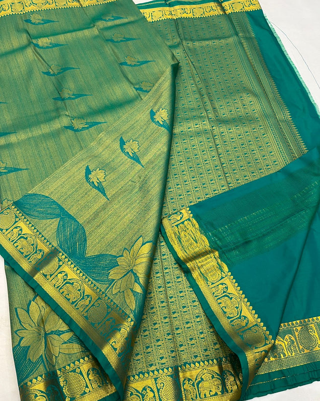 Kanchipuram Luxe Silk Saree | Fancy Soft Silk Festive Collection - Rosepetals Luxe