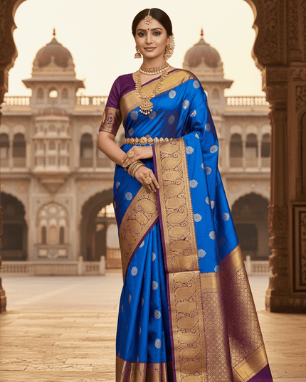 Kanchipuram Luxe Silk Saree | Festive & Wedding Wear - Rosepetals Luxe