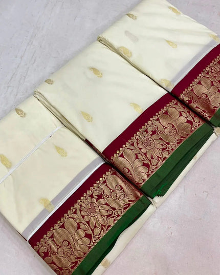 Kanchipuram Luxe Silk Saree | Korvai Butta Fancy Weave | Festive Collection - Rosepetals Luxe