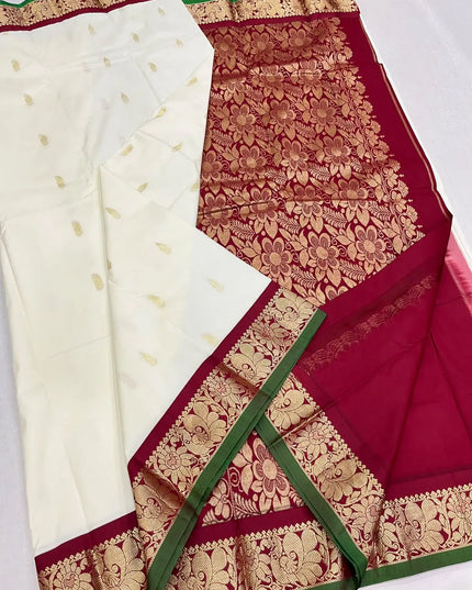 Kanchipuram Luxe Silk Saree | Korvai Butta Fancy Weave | Festive Collection - Rosepetals Luxe