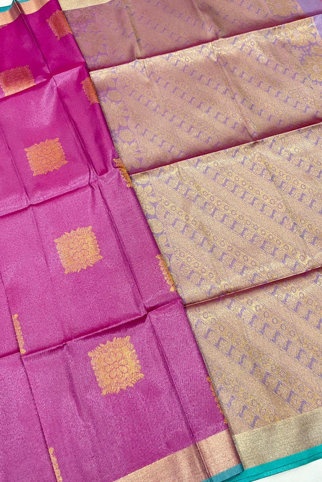 Kanchipuram Luxe Silk Saree | Semi Tissue Festive Collection | Rosepetals Luxe - Rosepetals Luxe