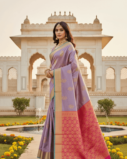 Kanchipuram Luxe Silk Saree | Semi Tissue Festive Collection | Rosepetals Luxe - Rosepetals Luxe