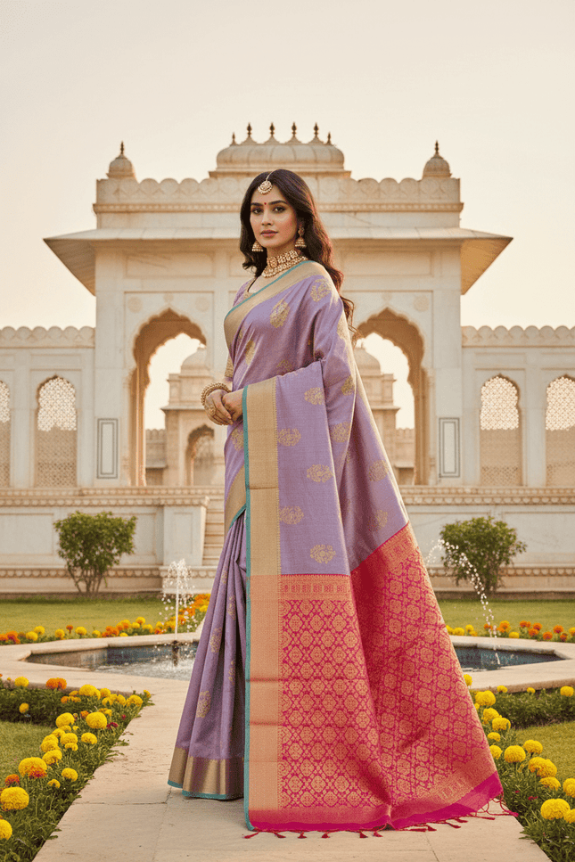 Kanchipuram Luxe Silk Saree | Semi Tissue Festive Collection | Rosepetals Luxe - Rosepetals Luxe