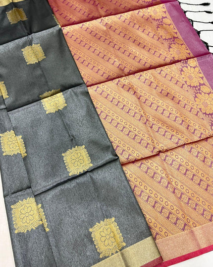 Kanchipuram Luxe Silk Saree | Semi Tissue Festive Collection | Rosepetals Luxe - Rosepetals Luxe