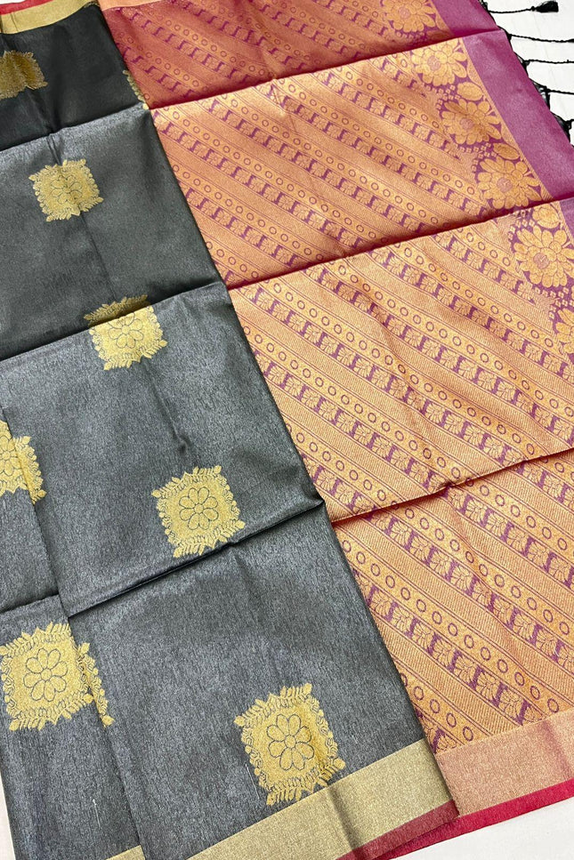 Kanchipuram Luxe Silk Saree | Semi Tissue Festive Collection | Rosepetals Luxe - Rosepetals Luxe