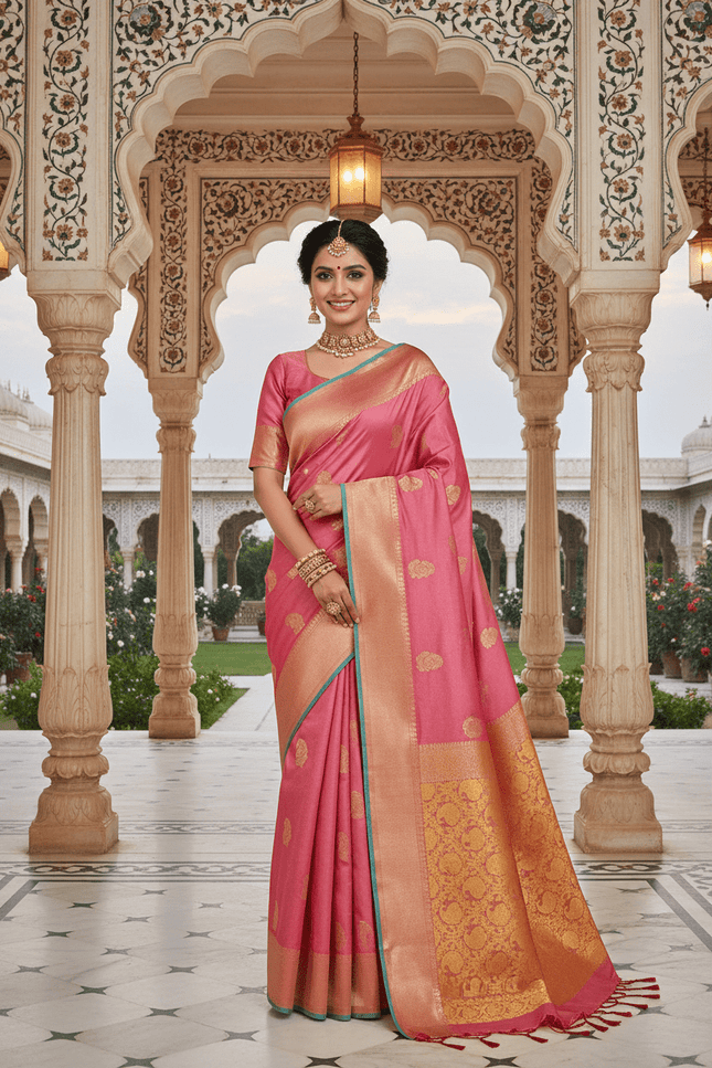 Kanchipuram Luxe Silk Saree | Semi Tissue Festive Collection | Rosepetals Luxe - Rosepetals Luxe