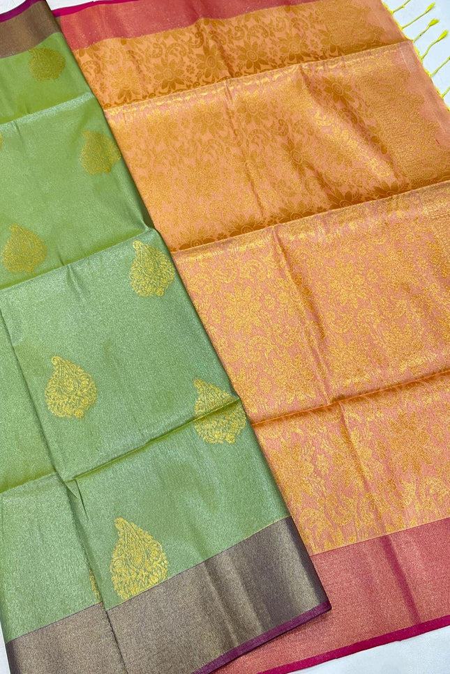 Kanchipuram Luxe Silk Saree | Semi Tissue Festive Collection | Rosepetals Luxe - Rosepetals Luxe