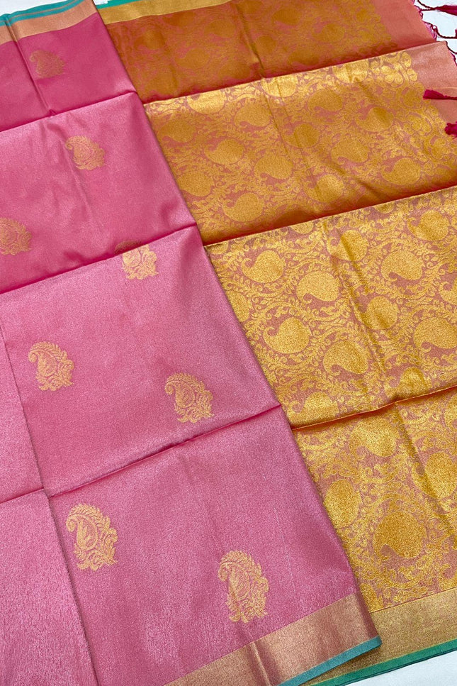Kanchipuram Luxe Silk Saree | Semi Tissue Festive Collection | Rosepetals Luxe - Rosepetals Luxe