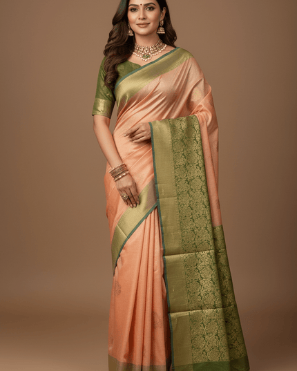 Kanchipuram Luxe Silk Saree | Tissue Soft Collection | Festive Wear - Rosepetals Luxe