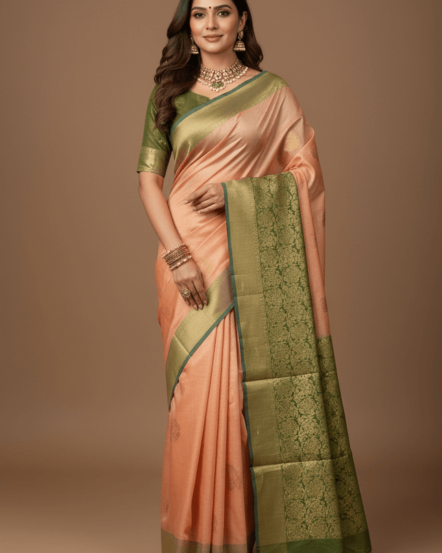 Kanchipuram Luxe Silk Saree | Tissue Soft Collection | Festive Wear - Rosepetals Luxe