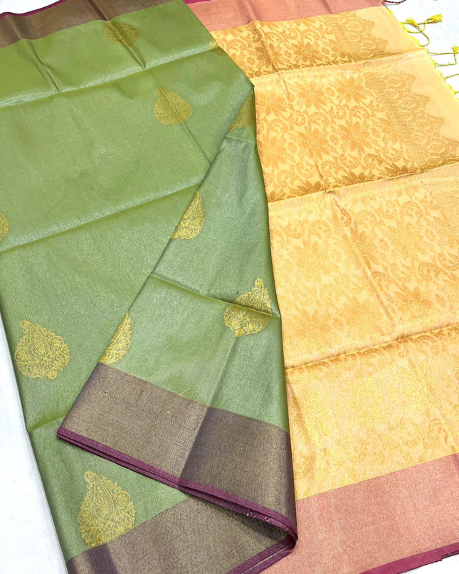 Kanchipuram Luxe Silk Saree | Tissue Soft Collection | Festive Wear - Rosepetals Luxe