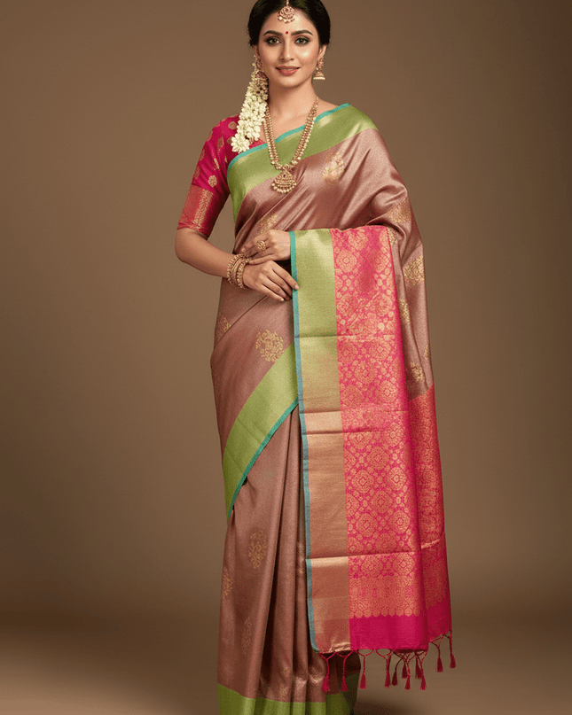 Kanchipuram Luxe Silk Saree | Tissue Soft Collection | Festive Wear - Rosepetals Luxe