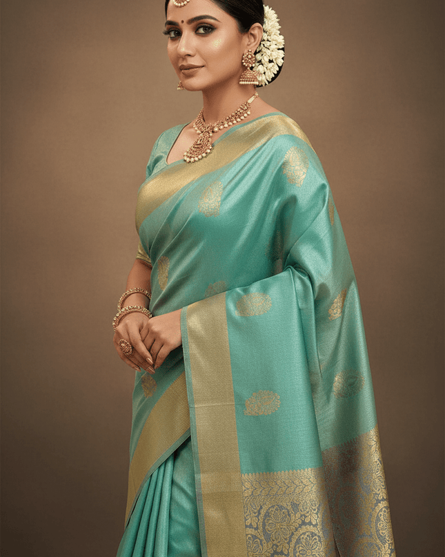 Kanchipuram Luxe Silk Saree | Tissue Soft Collection | Festive Wear - Rosepetals Luxe