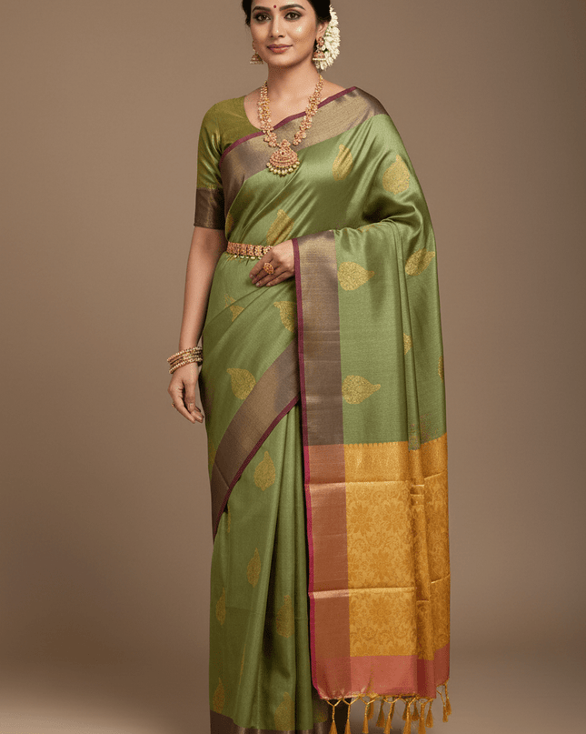 Kanchipuram Luxe Silk Saree | Tissue Soft Collection | Festive Wear - Rosepetals Luxe