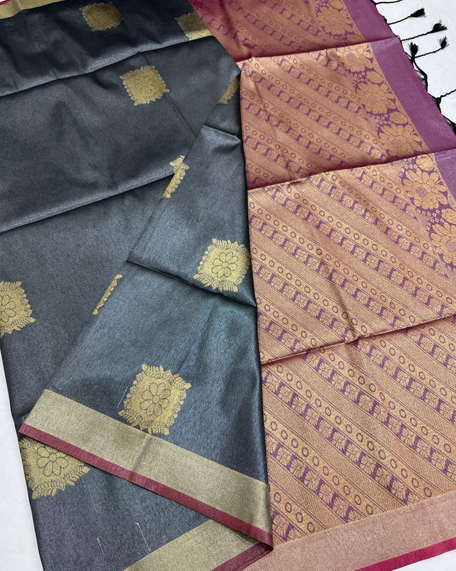 Kanchipuram Luxe Silk Saree | Tissue Soft Collection | Festive Wear - Rosepetals Luxe