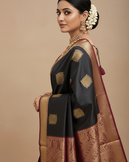 Kanchipuram Luxe Silk Saree | Tissue Soft Collection | Festive Wear - Rosepetals Luxe