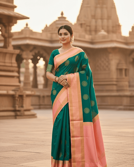 Kanchipuram Luxe Silk Saree | Trending Colors - Rosepetals Luxe
