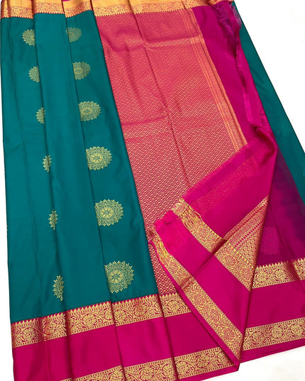 Kanchipuram Luxe Silk Saree | Trending Colours | Zari Border | Festive & Wedding - Rosepetals Luxe