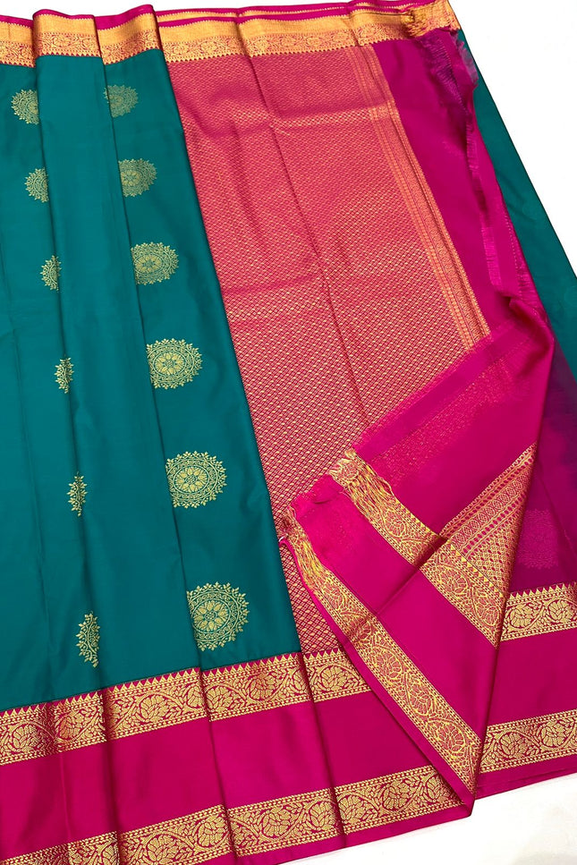 Kanchipuram Luxe Silk Saree | Trending Colours | Zari Border | Festive & Wedding - Rosepetals Luxe