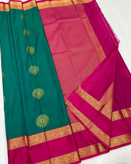 Kanchipuram Luxe Silk Saree | Trending Colours | Zari Border | Festive & Wedding - Rosepetals Luxe