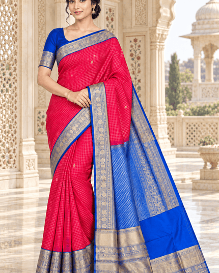 Kanchipuram Luxe Silk Saree with Woven Design - Rosepetals Luxe