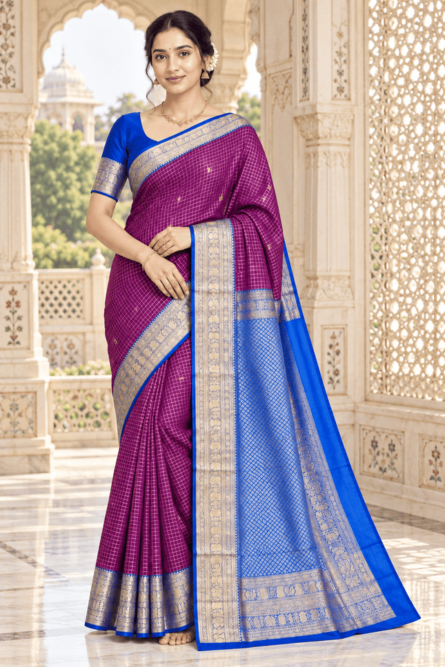 Kanchipuram Luxe Silk Saree with Woven Design - Rosepetals Luxe