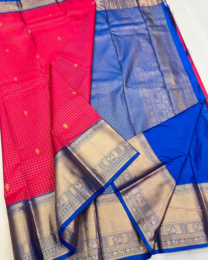 Kanchipuram Luxe Silk Saree with Woven Design - Rosepetals Luxe