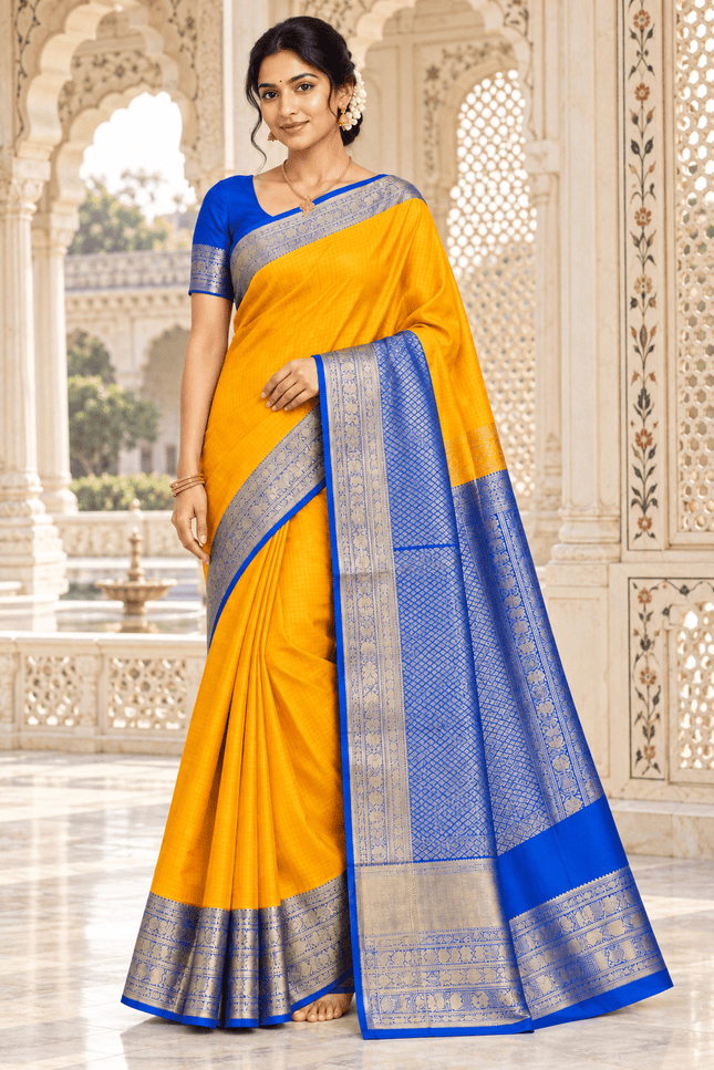 Kanchipuram Luxe Silk Saree with Woven Design - Rosepetals Luxe