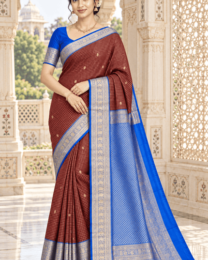Kanchipuram Luxe Silk Saree with Woven Design - Rosepetals Luxe