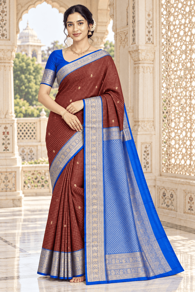 Kanchipuram Luxe Silk Saree with Woven Design - Rosepetals Luxe