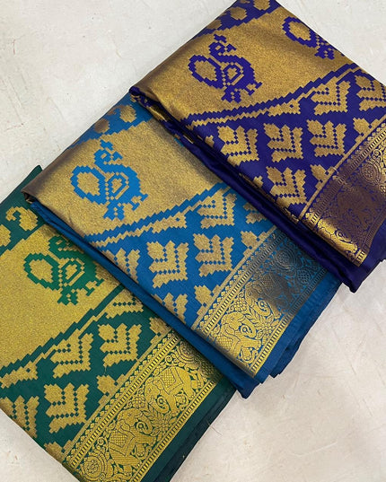 Kanchipuram Luxe Silk Saree with Zari Border - Rosepetals Luxe