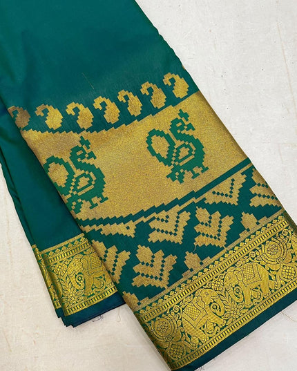 Kanchipuram Luxe Silk Saree with Zari Border - Rosepetals Luxe