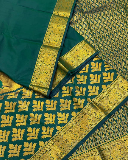 Kanchipuram Luxe Silk Saree with Zari Border - Rosepetals Luxe