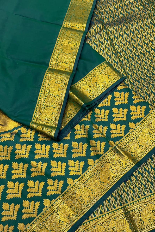 Kanchipuram Luxe Silk Saree with Zari Border - Rosepetals Luxe