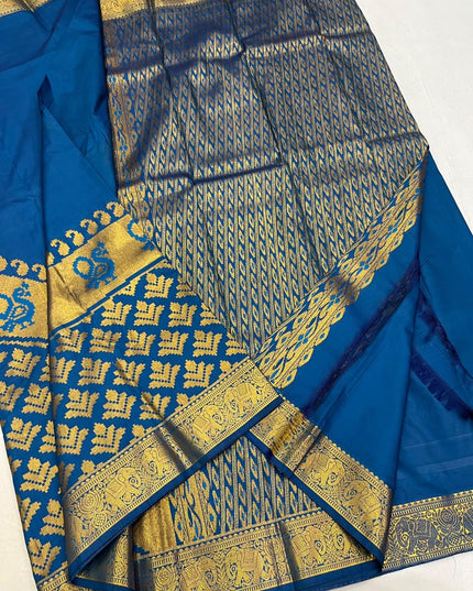 Kanchipuram Luxe Silk Saree with Zari Border - Rosepetals Luxe