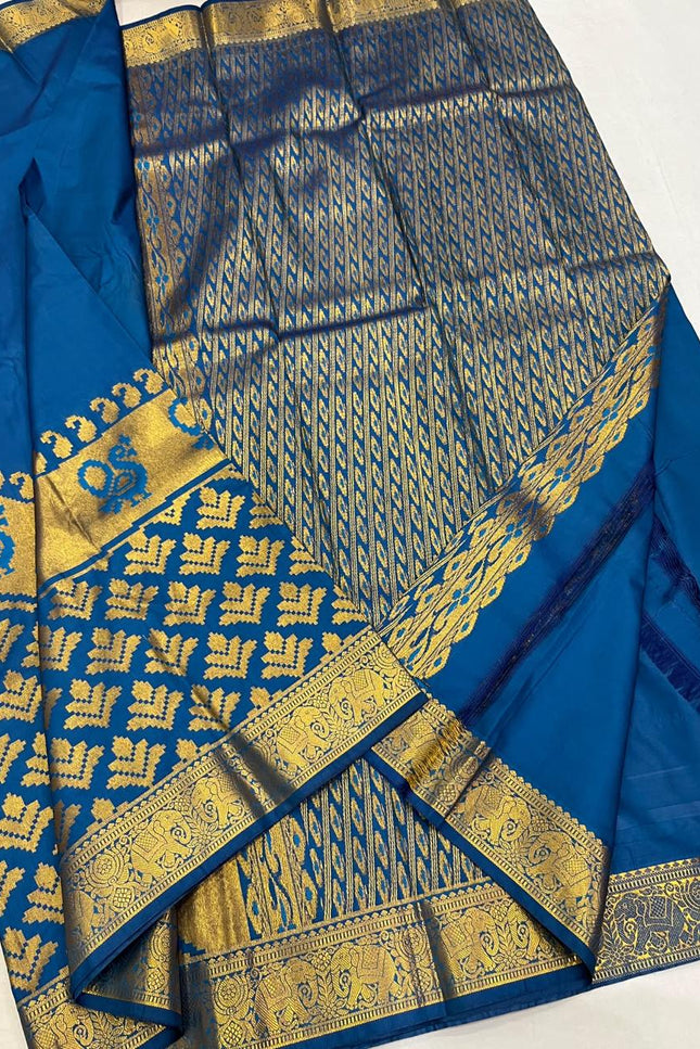 Kanchipuram Luxe Silk Saree with Zari Border - Rosepetals Luxe