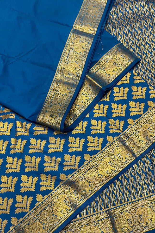 Kanchipuram Luxe Silk Saree with Zari Border - Rosepetals Luxe