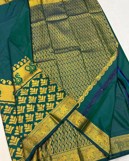 Kanchipuram Luxe Silk Saree with Zari Border - Rosepetals Luxe