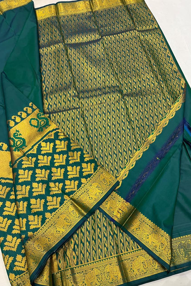 Kanchipuram Luxe Silk Saree with Zari Border - Rosepetals Luxe